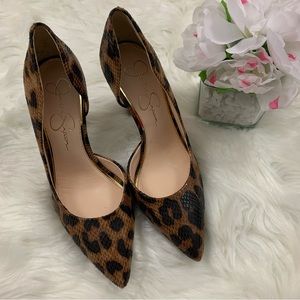 Jessica Simpson Prisma Leopard Print D’Orsay Pumps